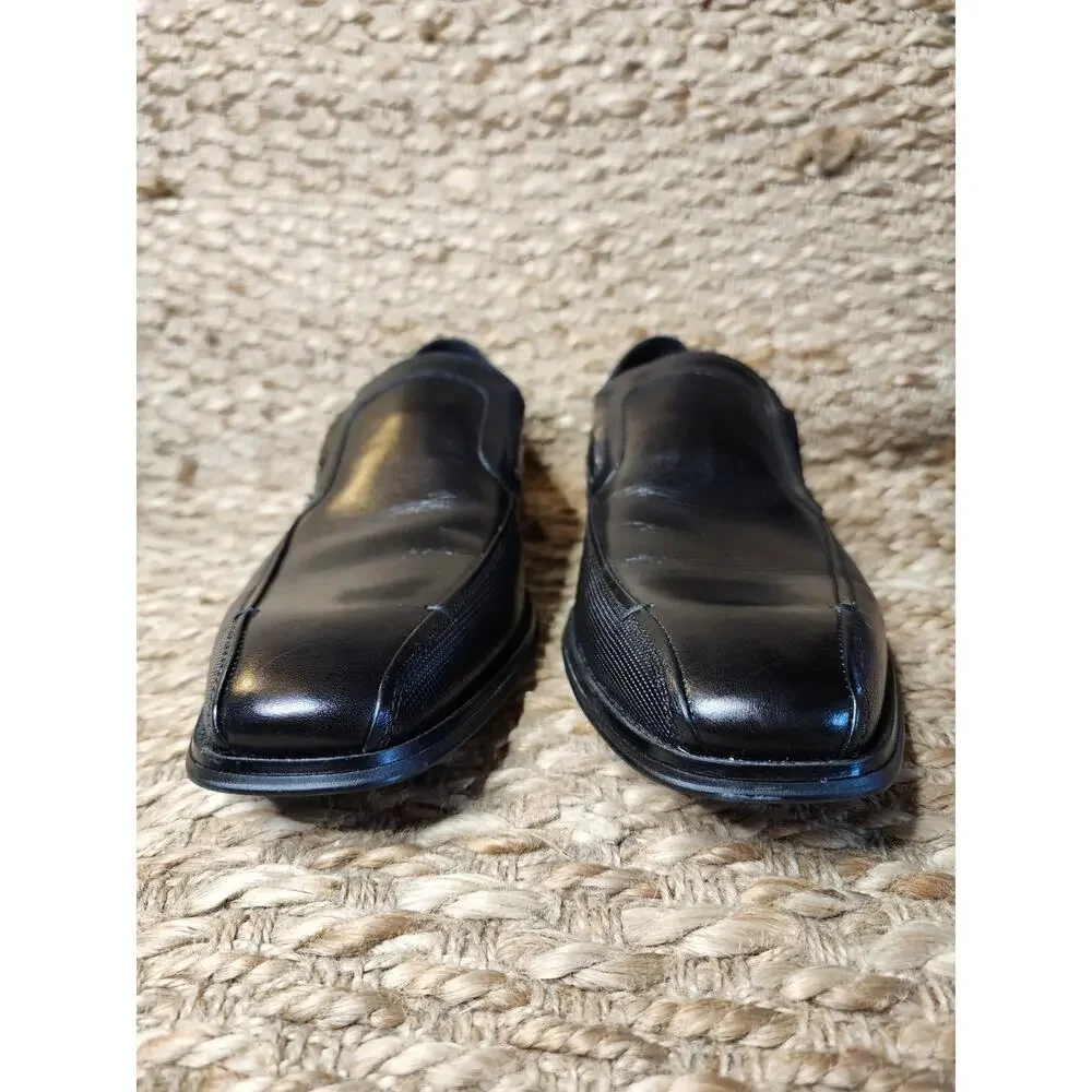 Kenneth Cole Reaction Slip-On Leather Loafers Mens Size 12 Black Dress Shoes